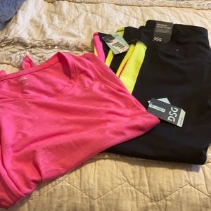 High rise workout pants and tee